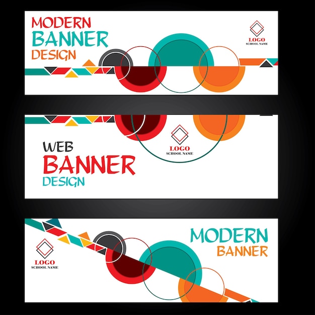 Vector conjunto de diseño o portada de banners de negocios profesionales modernos web