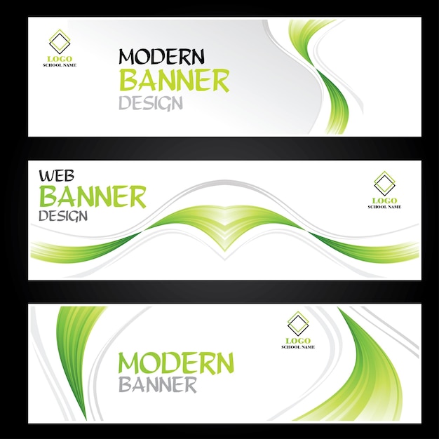 Vector conjunto de diseño o portada de banners de negocios profesionales modernos web
