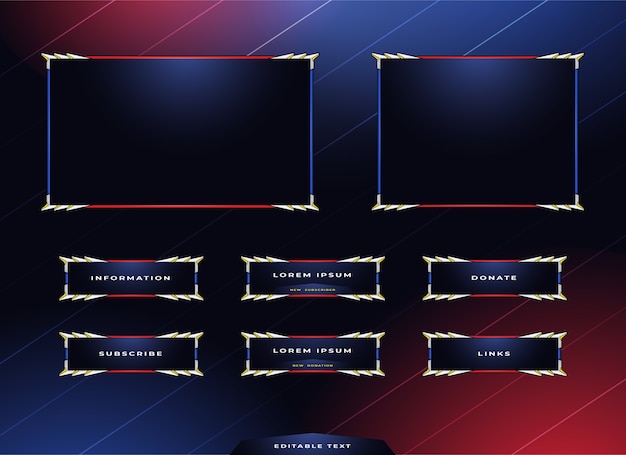 conjunto de diseño de panel de transmisión de twitch