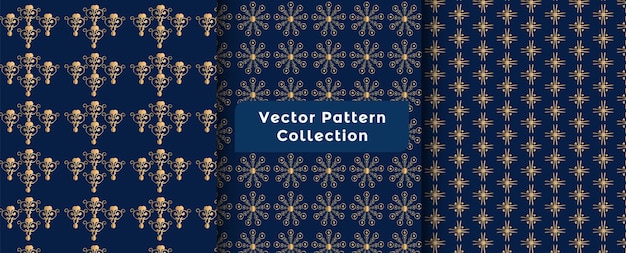Conjunto de diseño de patrón floral o plantilla de patrón abstracto vector premium