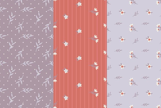 CONJUNTO DE DISEÑO DE PATRÓN DE FLORES LINDAS MEZCLADAS CON COLORES EN TONOS TIERRA
