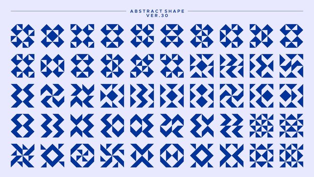 Conjunto de diseño de patrón de forma básica cuadrado abstracto de memphis de línea nítida minimalista