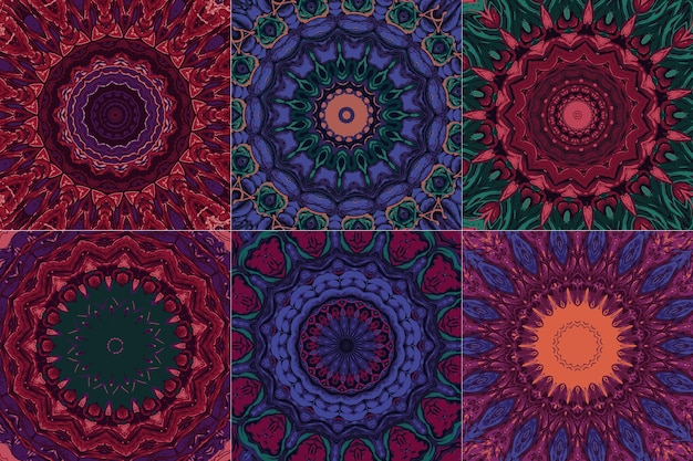 Conjunto de diseño de patrón vectorial circular a partir de formas ovaladas concéntricas