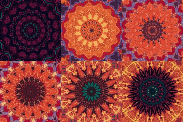 Conjunto de diseño de patrón vectorial circular a partir de formas ovaladas concéntricas