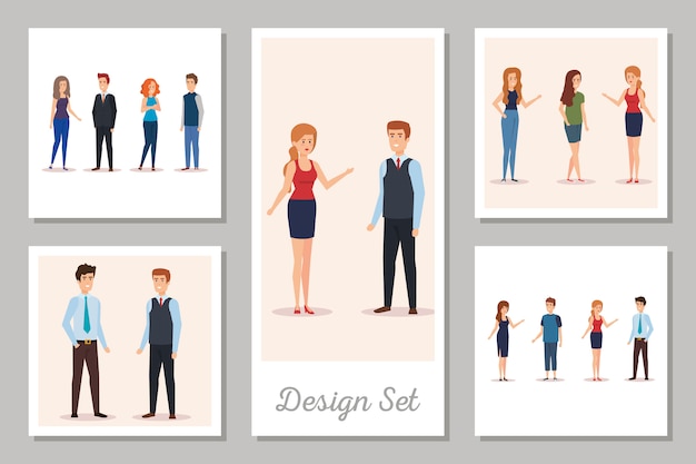 Conjunto de diseño de personajes de avatar de personas de negocios