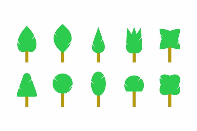 conjunto de diseño plano de árbol