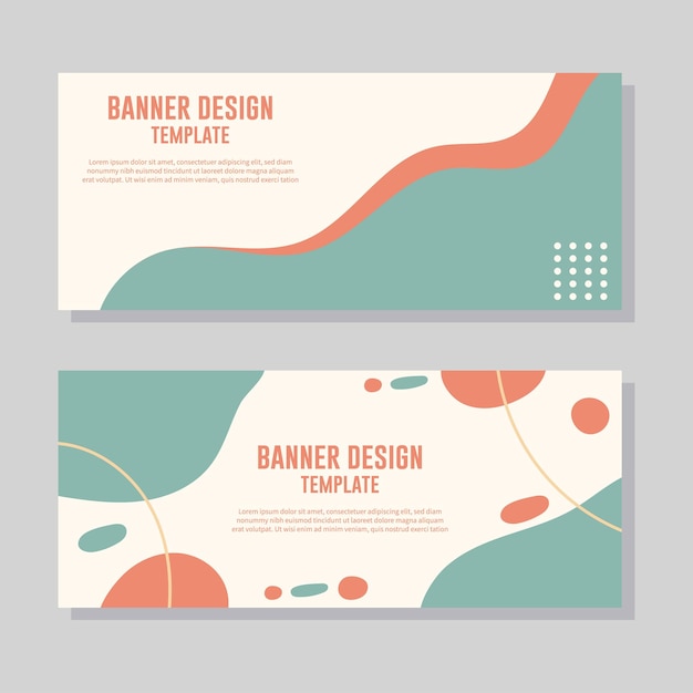 Conjunto de diseño de plantilla de banner horizontal con fondo abstracto Diseño de banner web moderno