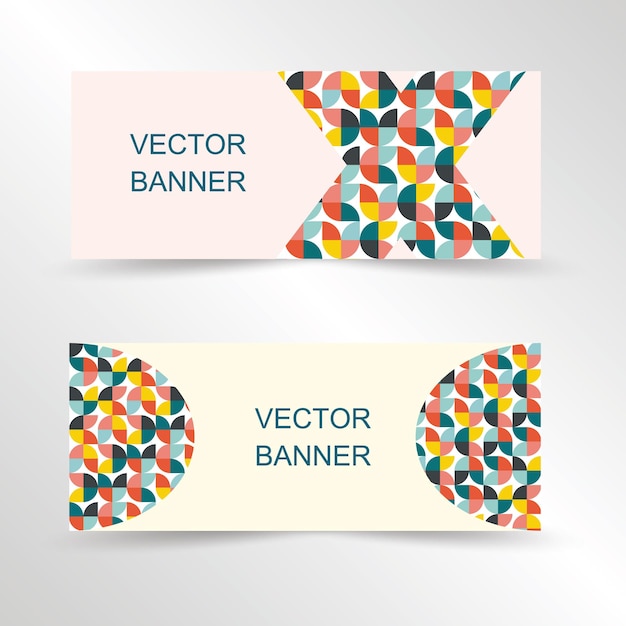 Conjunto de diseño de plantilla de banner de sitio web de banner geométrico