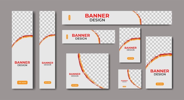 Conjunto de diseño de plantilla de banner de sitio web