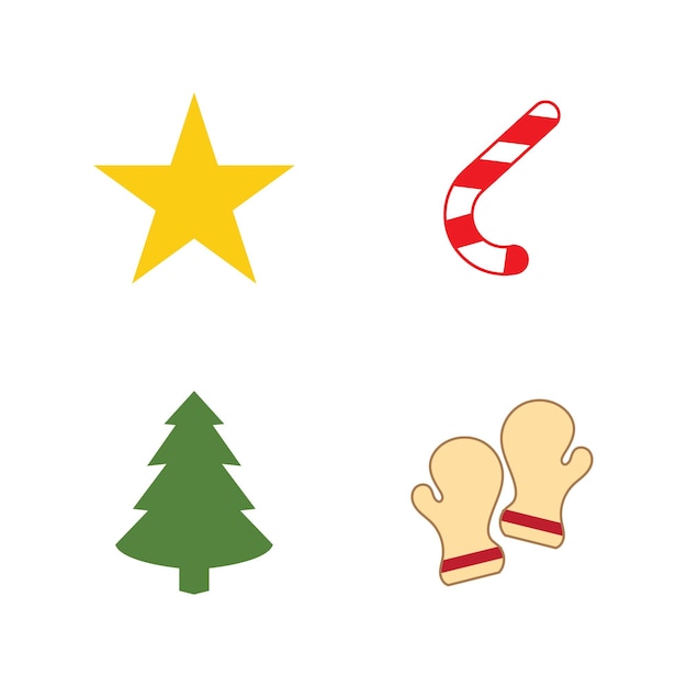 Conjunto de diseño de plantilla de ilustración de logotipo de vector de icono de Navidad