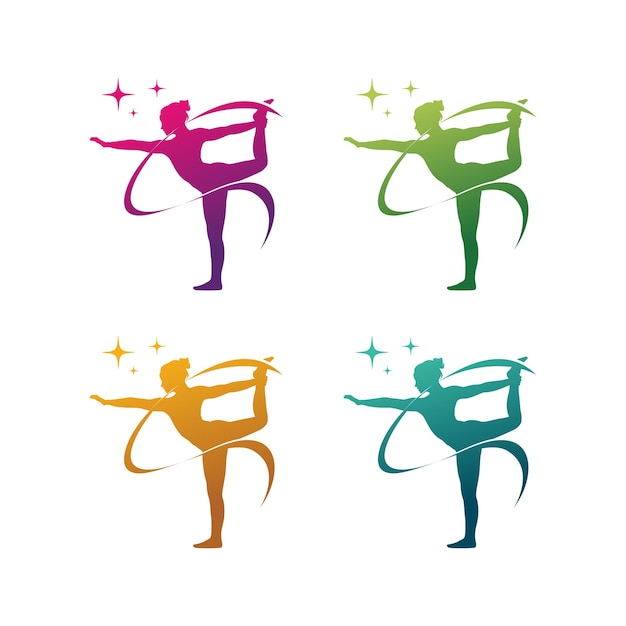 Conjunto de diseño de plantilla de logotipo de yoga