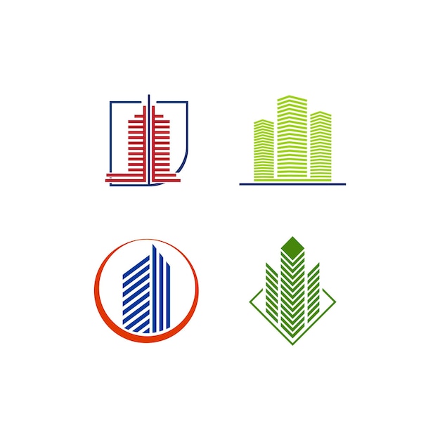 Conjunto de diseño de plantilla de vector de icono de construcción