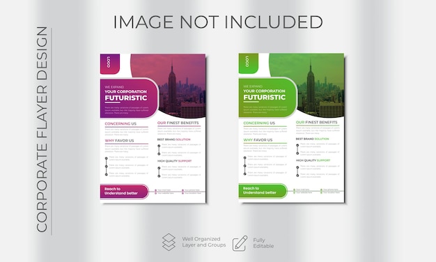 Conjunto de diseño de plantilla de volante de negocios corporativos propuesta de negocio de marketing