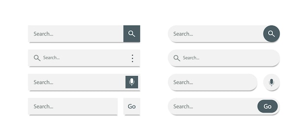 Conjunto de diseño de plantillas de barra de búsqueda