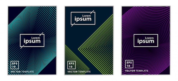 Conjunto de diseño de portada de folleto comercial mínimo
