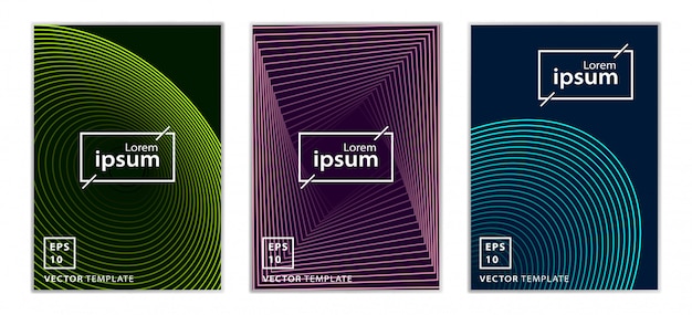 Conjunto de diseño de portada de folleto comercial mínimo