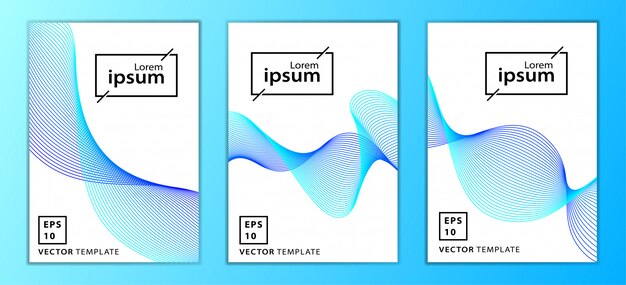 Conjunto de diseño de portada de folleto comercial mínimo
