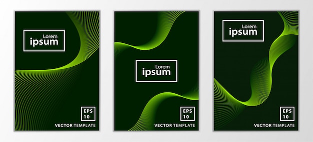 Conjunto de diseño de portada de folleto comercial mínimo