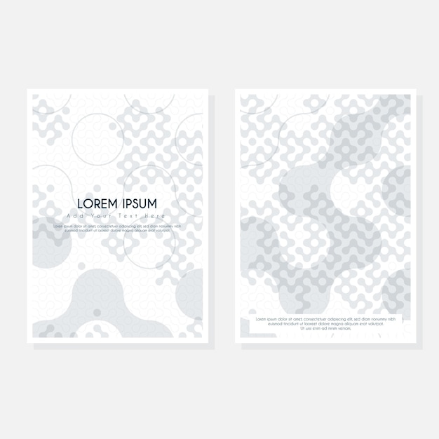 Conjunto de diseño de portada moderno Patrón de línea abstracta azul blanca Colección vectorial de rayas onduladas creativas