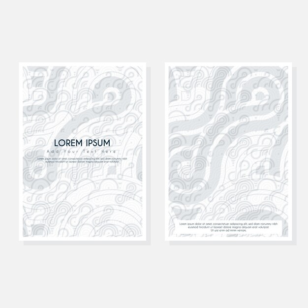 Conjunto de diseño de portada moderno Patrón de línea abstracta azul blanca Colección vectorial de rayas onduladas creativas