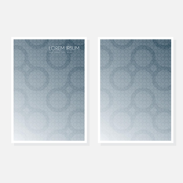 Conjunto de diseño de portada moderno Patrón de línea abstracta azul blanca Colección vectorial de rayas onduladas creativas