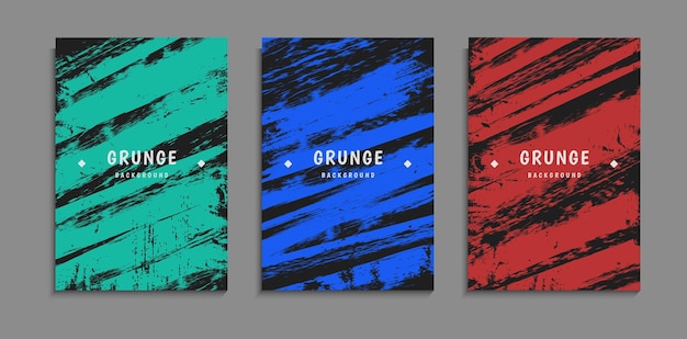 Conjunto De Diseño De Rayas Diagonales Grunge En Fondo Negro Plantilla A4