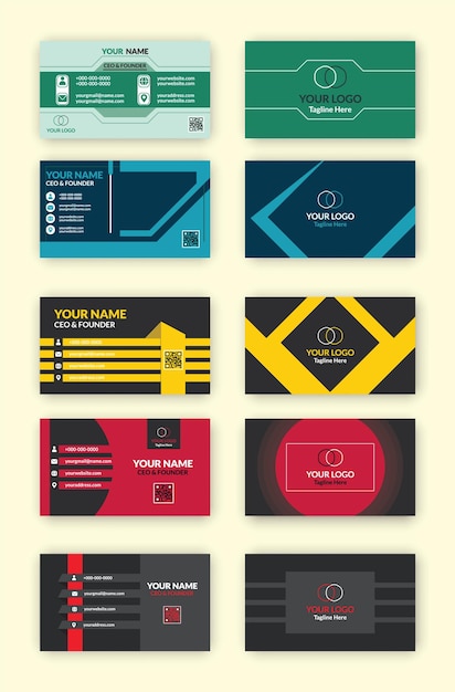Vector conjunto de diseño de tarjeta de visita creativa