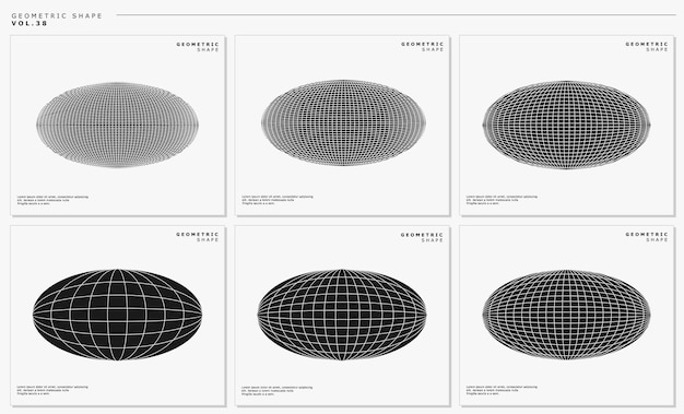 Conjunto de diseño de tierra de globo abstracto ovalado plano geométrico moderno