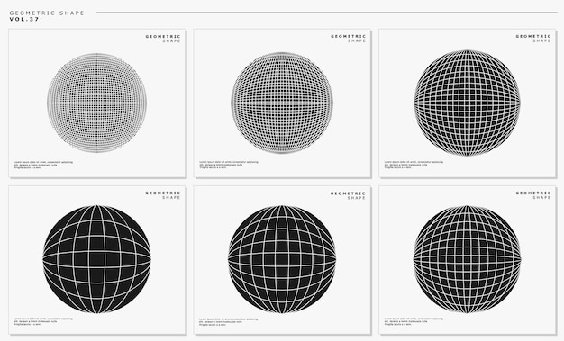 Conjunto de diseño de tierra de globo plano geométrico de silueta