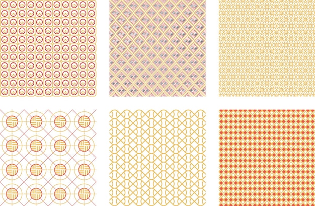 Conjunto de diseño tradicional de patrones sin fisuras para el negocio de la moda de telas interiores