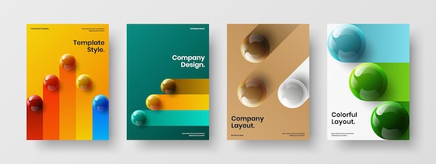 Conjunto de diseño de vector de diseño A4 de cartel moderno