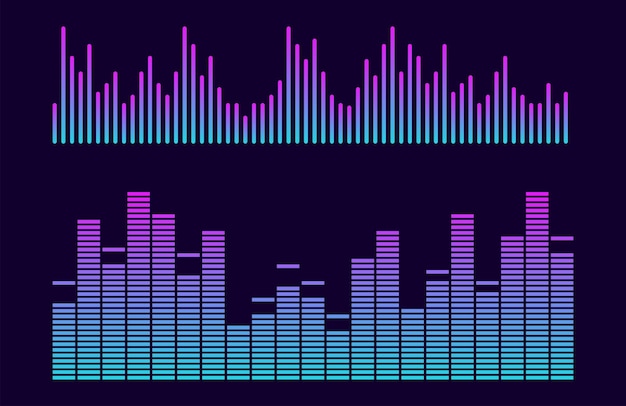 Conjunto de diseño de vector de ecualizador de onda de sonido