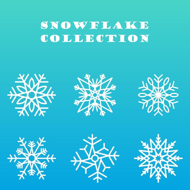 Conjunto de un diseño de vector de icono de copo de nieve
