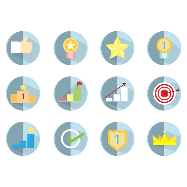 Conjunto de diseño de vector de icono de éxito