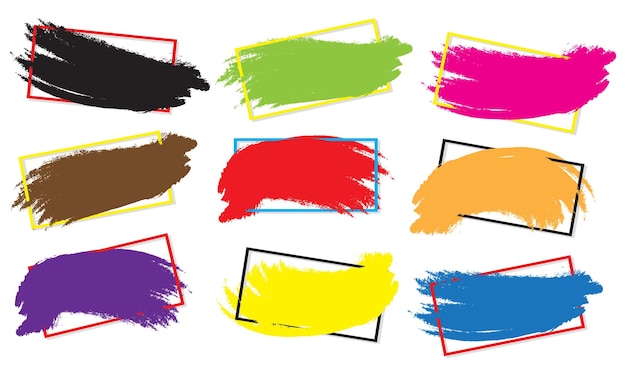 conjunto de diseño de vector de pincel para colorear abstracto