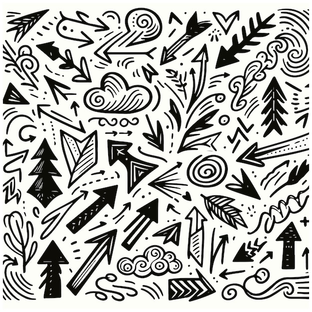 Conjunto de diseño vectorial dibujado a mano