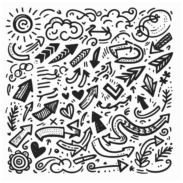 Conjunto de diseño vectorial dibujado a mano
