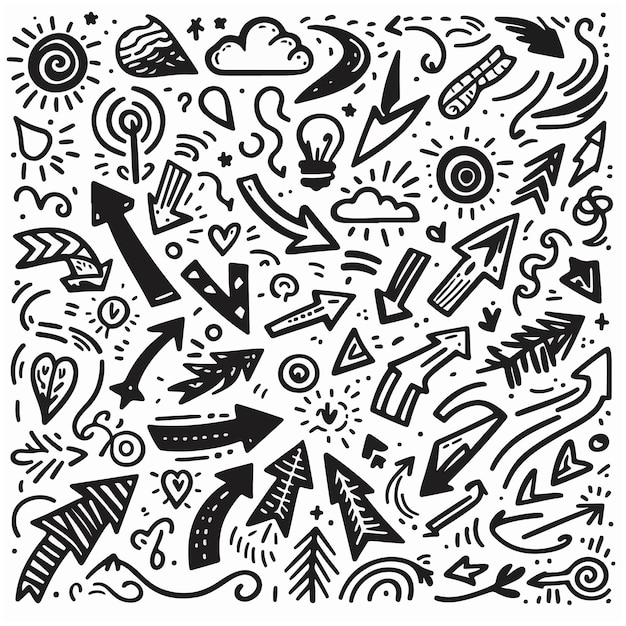 Conjunto de diseño vectorial dibujado a mano