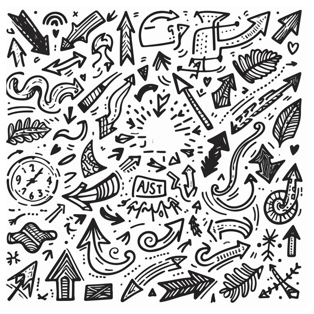 Conjunto de diseño vectorial dibujado a mano