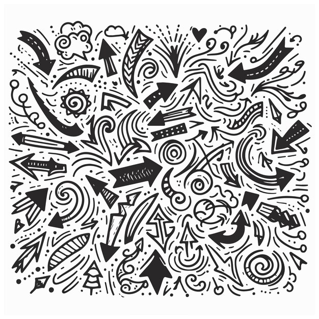 Conjunto de diseño vectorial dibujado a mano