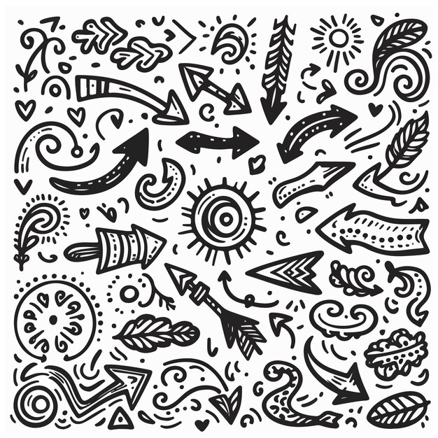 Conjunto de diseño vectorial dibujado a mano