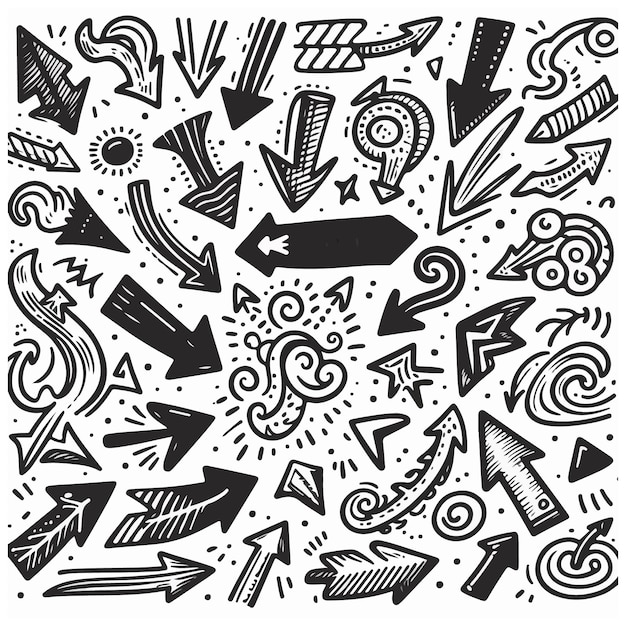 Conjunto de diseño vectorial dibujado a mano