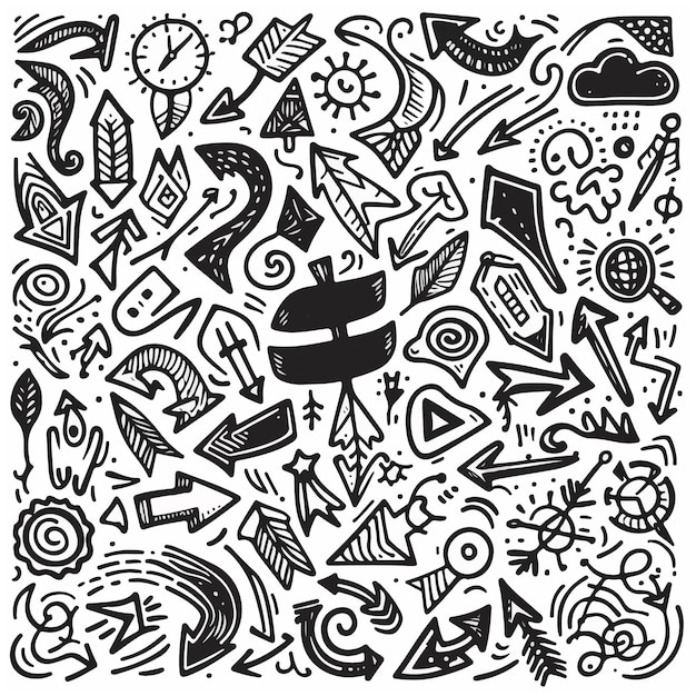 Conjunto de diseño vectorial dibujado a mano