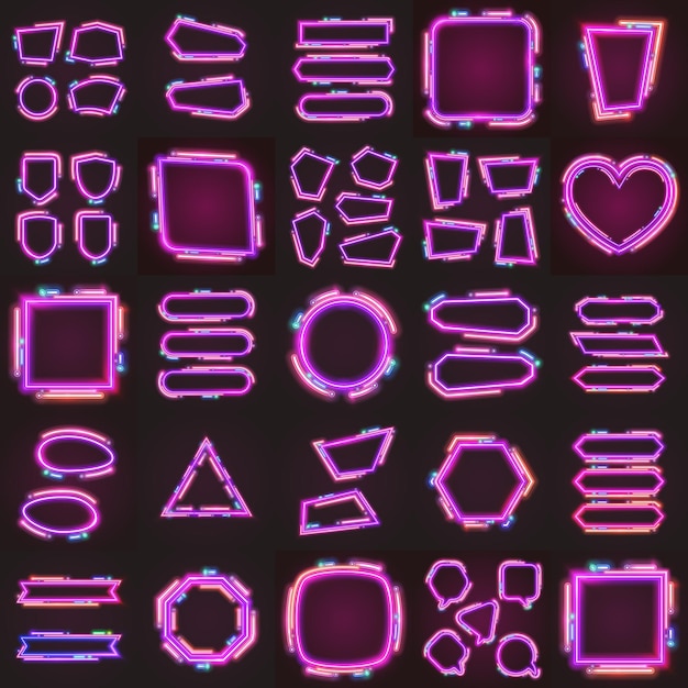 Conjunto de diseños de banderas abstractas coloridas
