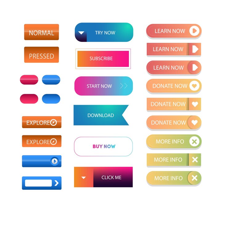 Vector conjunto de diseños de botones de íconos de leer más pack de botones coloridos de leer más para anuncios de sitios web ui y proyección