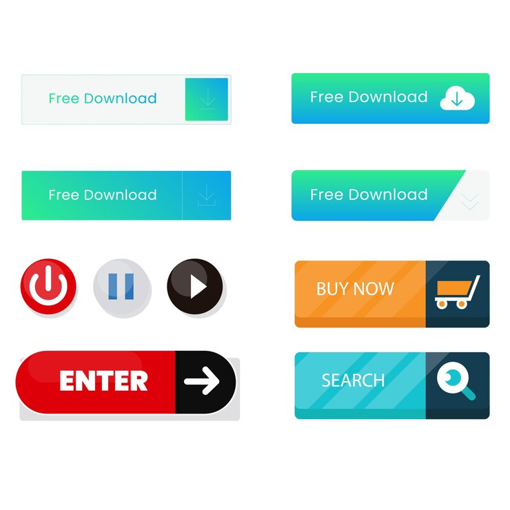 Vector conjunto de diseños de botones de íconos de leer más pack de botones coloridos de leer más para anuncios de sitios web ui y proyección