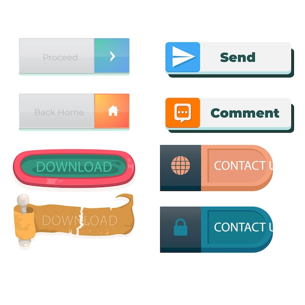 Conjunto de diseños de botones de íconos de Leer más Pack de botones coloridos de leer más para anuncios de sitios web UI y proyección