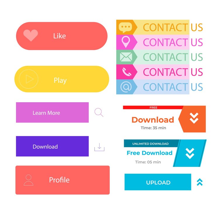 Vector conjunto de diseños de botones de íconos de leer más pack de botones coloridos de leer más para anuncios de sitios web ui y proyección