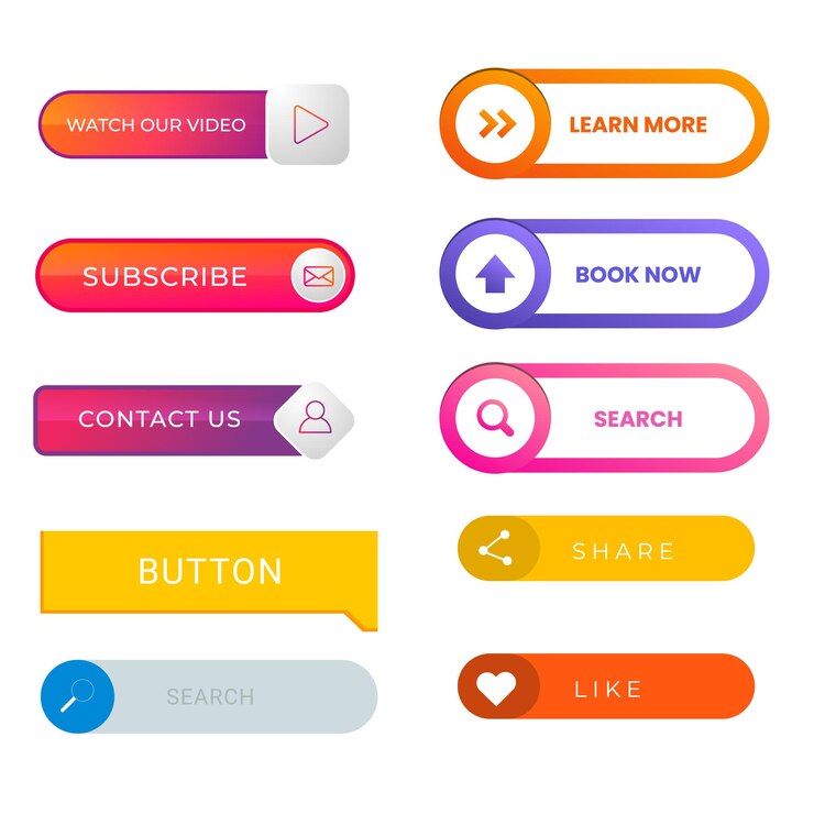Vector conjunto de diseños de botones de íconos de leer más pack de botones coloridos de leer más para anuncios de sitios web ui y proyección