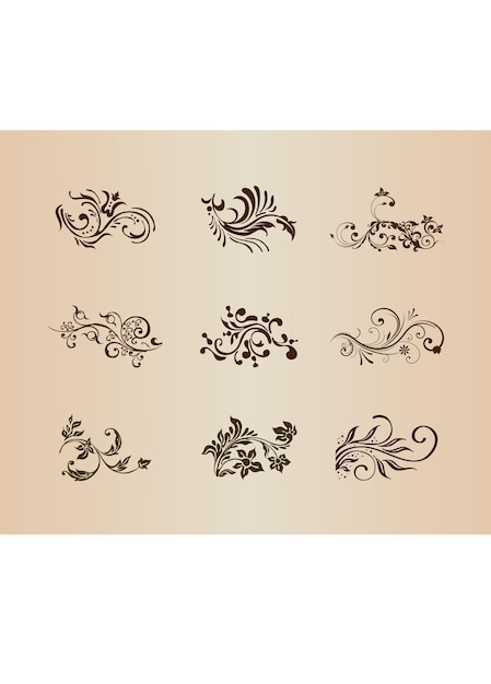 Un conjunto de diseños de caligrafía para un tatuaje.